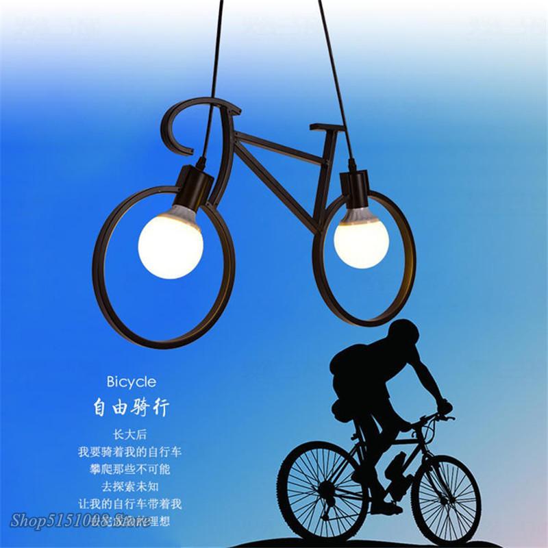 Retro Pendant Light Creative Iron Bicycle Pendant Lamp Living Room Simple Restaurant Bar Industrial Kitchen Hanging Lamps