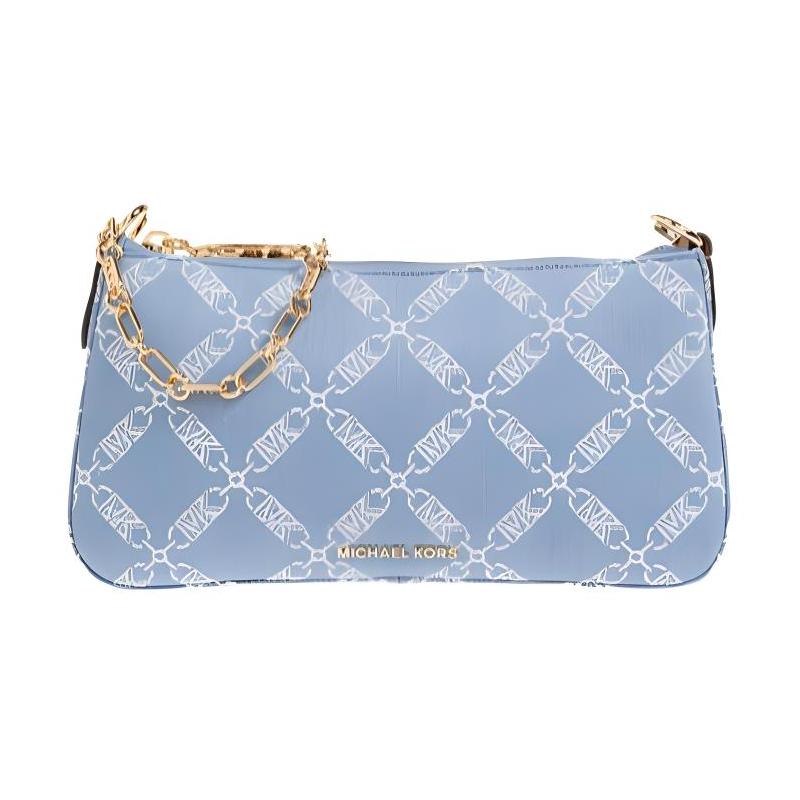 MICHAEL KORS Brand logo lettering printed pattern Denim and cotton Hand-held shoulder bag Women s fluorescent blue синий