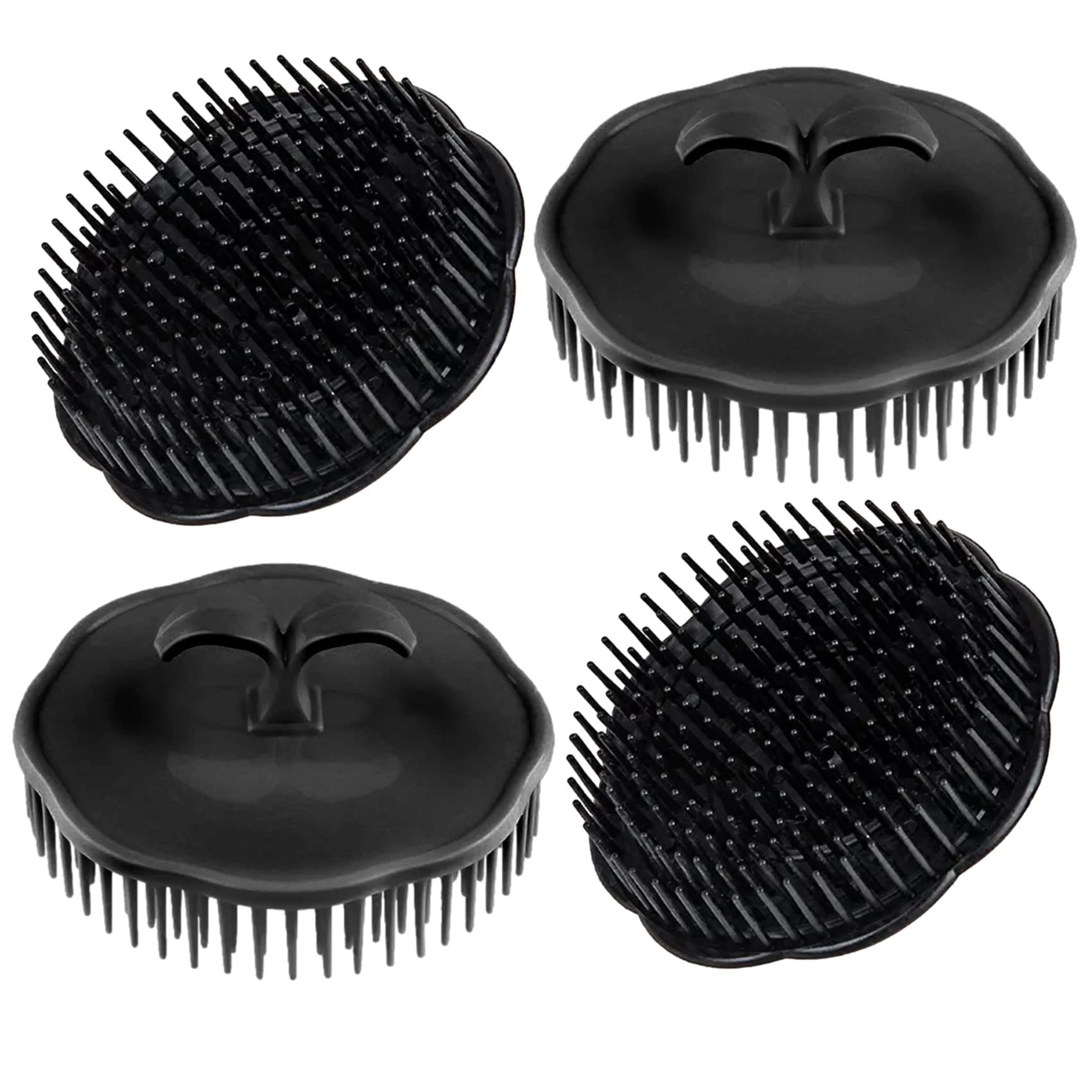 

NOELAMOUR Shampoo Brush, Scalp Brush, Hair Washing Brush, Scalp Care Brush, Barber Shop, Beauty Salon, Set of 4 (Black)