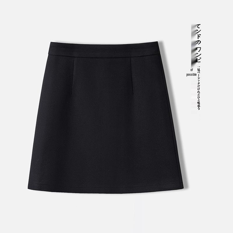 2025 Herbst/Winter Damen High-Waist Schlankmachender A-Linien Wollrock - Kurz, Gerade, Hüftbetont, Bequem.
