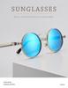 Steampunk Retro Round Sunglasses with Spring Temple for Men and Women