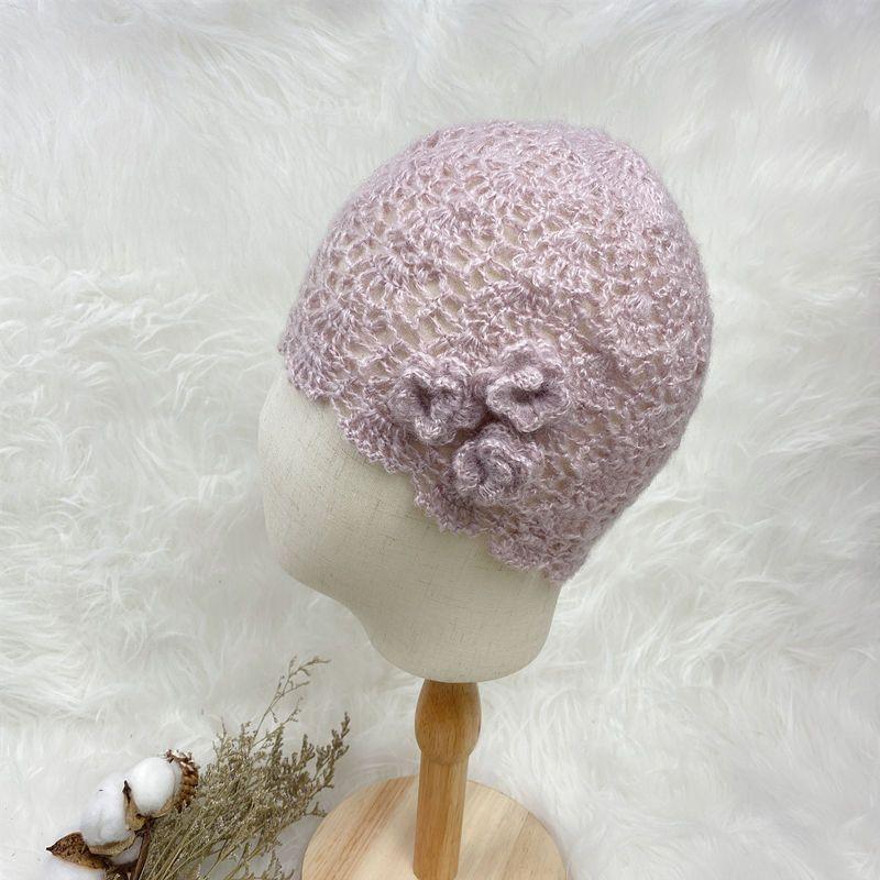 

Ручная работа Крючком Ажурный Цветок Носок для Женщин Универсальный для Всех Сезонов Вязаная Шапка Японский Ретро Берет Весна и Осень