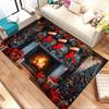 Christmas fireplace Crystal Velvet chair mat Area Rug - Non-Slip, Floor Mat, Office Desk Chair Rugs, Bedroom Decor.Christmas Gift-1106126