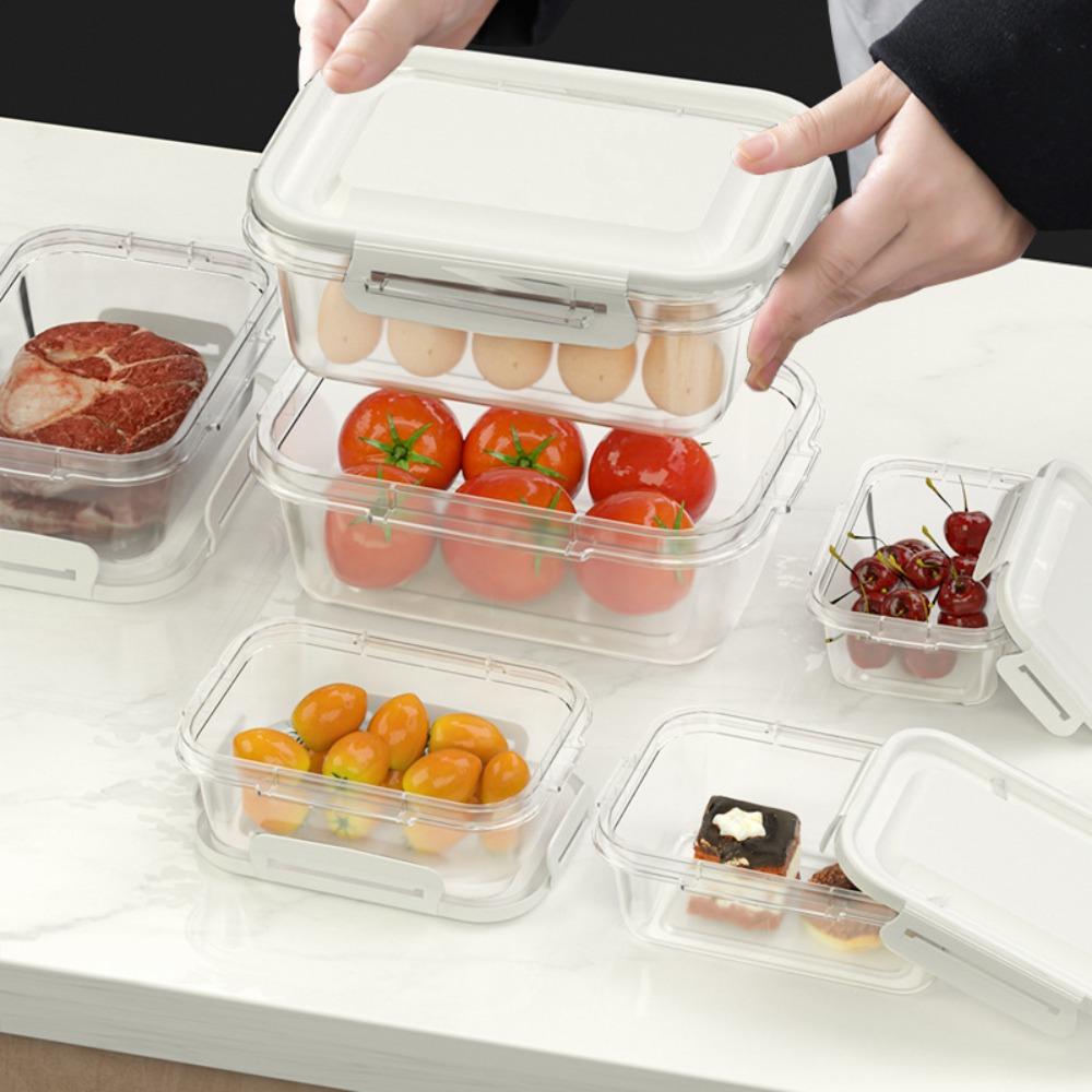 6pcs Prevent Odor Transfer Fresh-keeping Box Transaparent Food Container Refrigerator