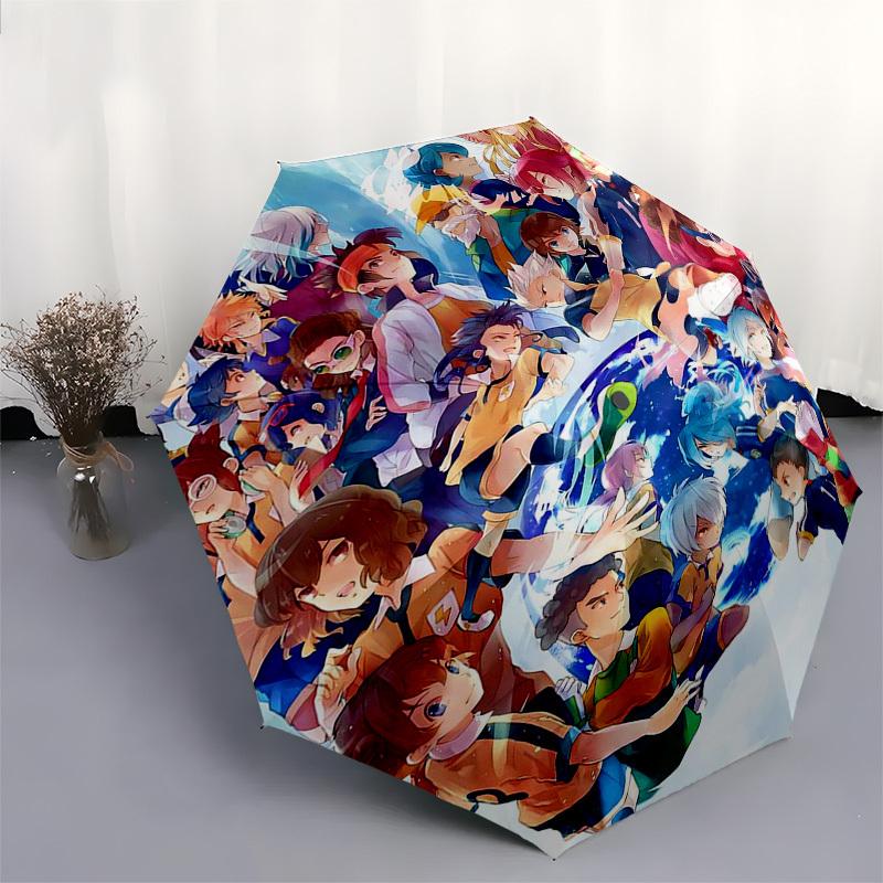 1pc Rainbow Dreams Outdoor Umbrella: Featuring Your Favorite Anime Characters - Automatic Opening & Closing, Portable 3-Fold Design, 8-Rib Iron F