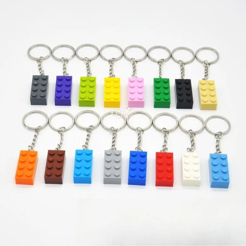 

2x4 Key Chain 16Pcs MOCBuilding Blocks Creative Gift with MOC Brick Keychain Bricks Plate Compatible