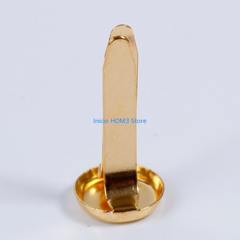 A5YD 100 Pack Round Head Clips Metal Round Head Clips Scrapbooking Brads Pattern Clip