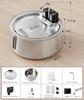 Large Volume 4L Wireless Cat Water Fountain Stainless Steel Rechargeable Auto Drinking Dispenser for Household Pets