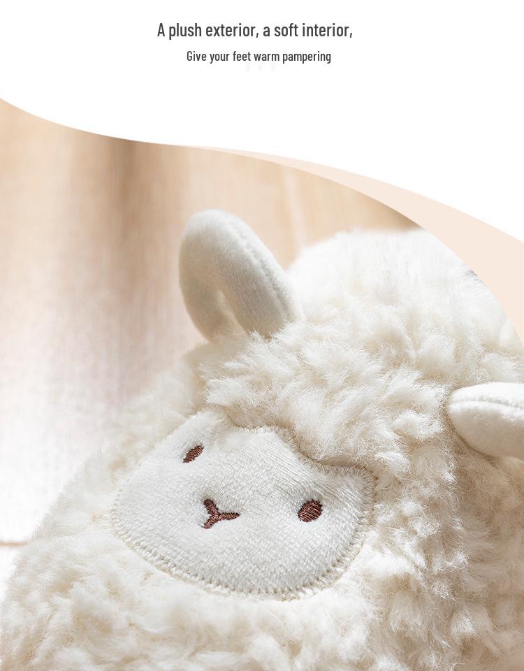 Damen Winter Baumwollpantoffeln - 2024 Niedliches Schafwoll-Plüsch, Weiche Sohle, Innen-/Außenbereich