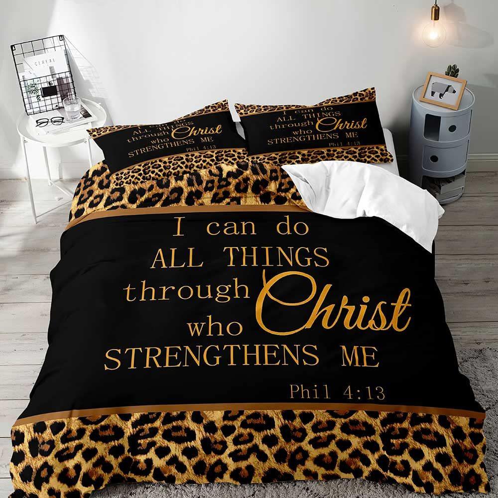 Pink Leopard Print Duvet Cover Girl Girl Bedding Digital Printing Three-Piece Quilt Cover Bedroom Decoration