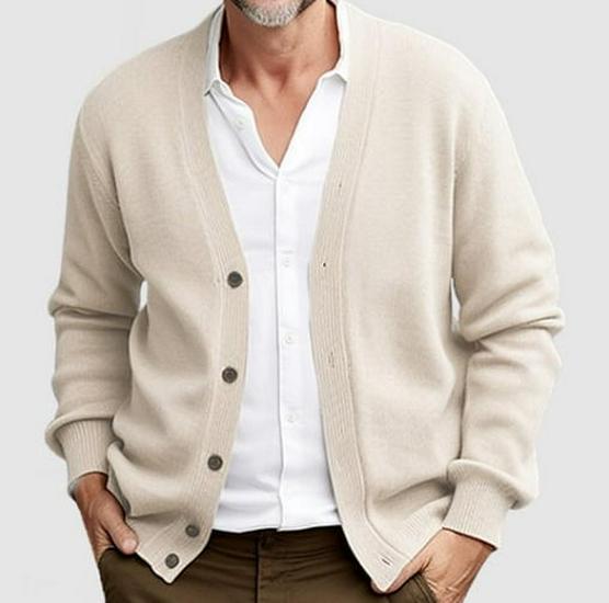 Cardigan da uomo a manica lunga monopetto, vestibilità larga, casual, europeo e americano, Autunno/Inverno 2025