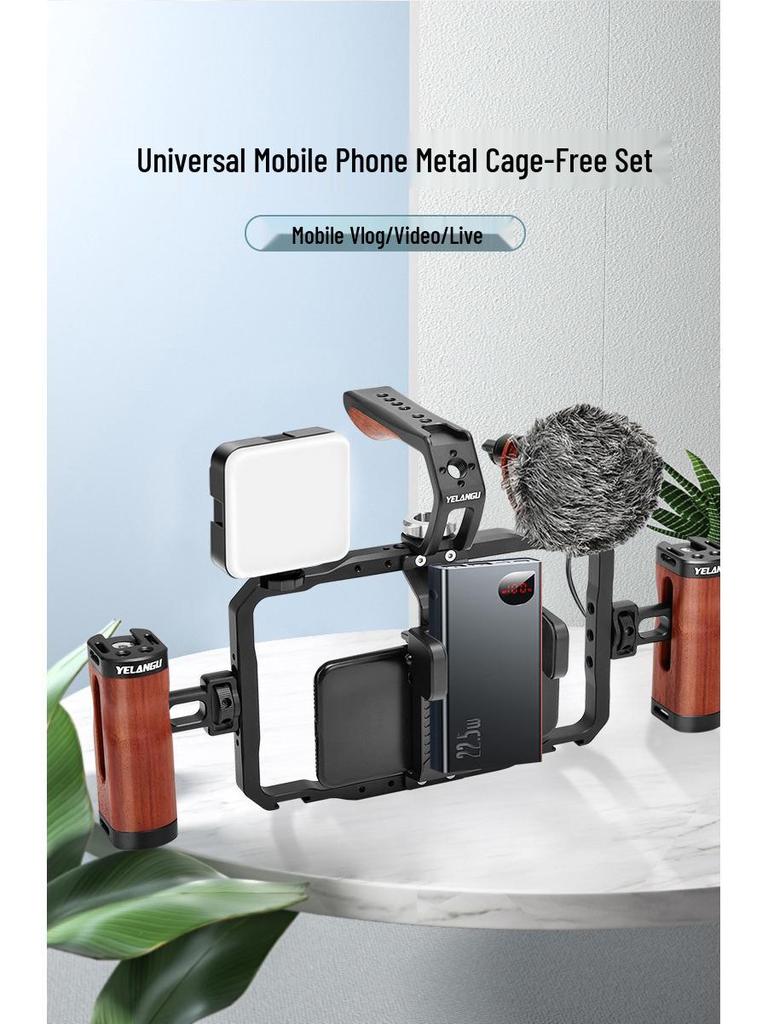 Dual Handle Handheld Universal Mobile Streaming & Photography Rabbit Cage Kit