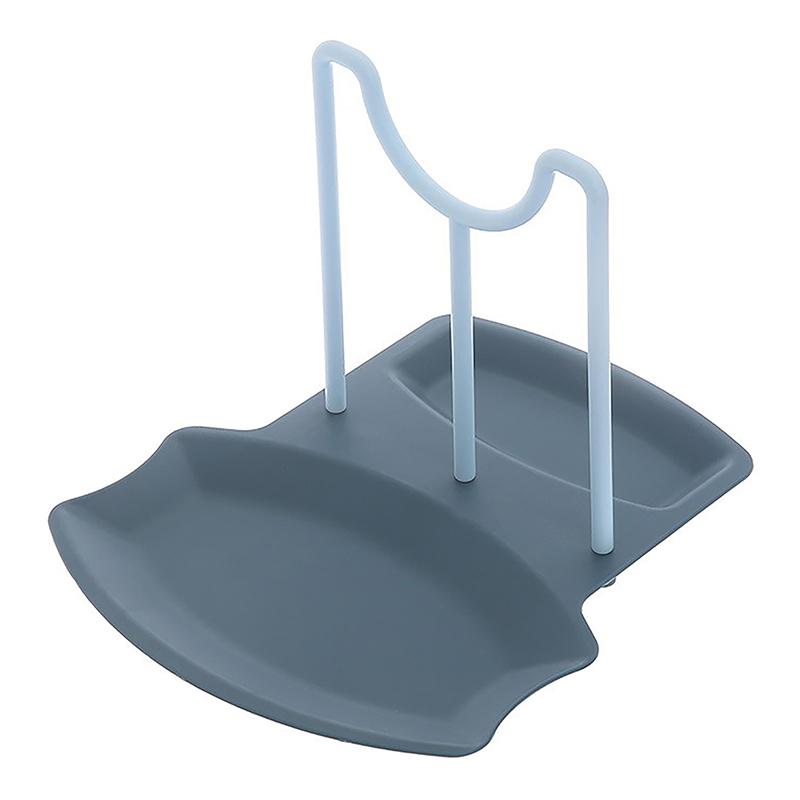

Kitchen Organizer Pot Lid Storage Rack Shelf Countertop Punch-Free Spoons Pad Bracket Home Kitchen Shelves Accessories Tools синий