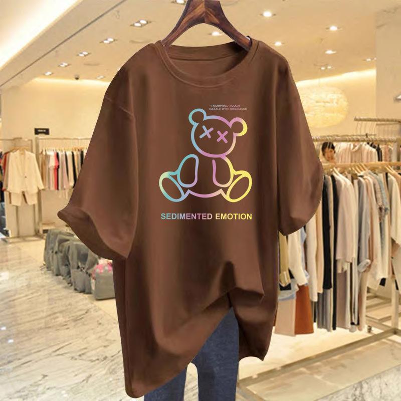 Heavy Cotton Foreign Bear Short-sleeved T-shirt for Men and Women Summer 2025 New Loose Couple Summer Top Tide