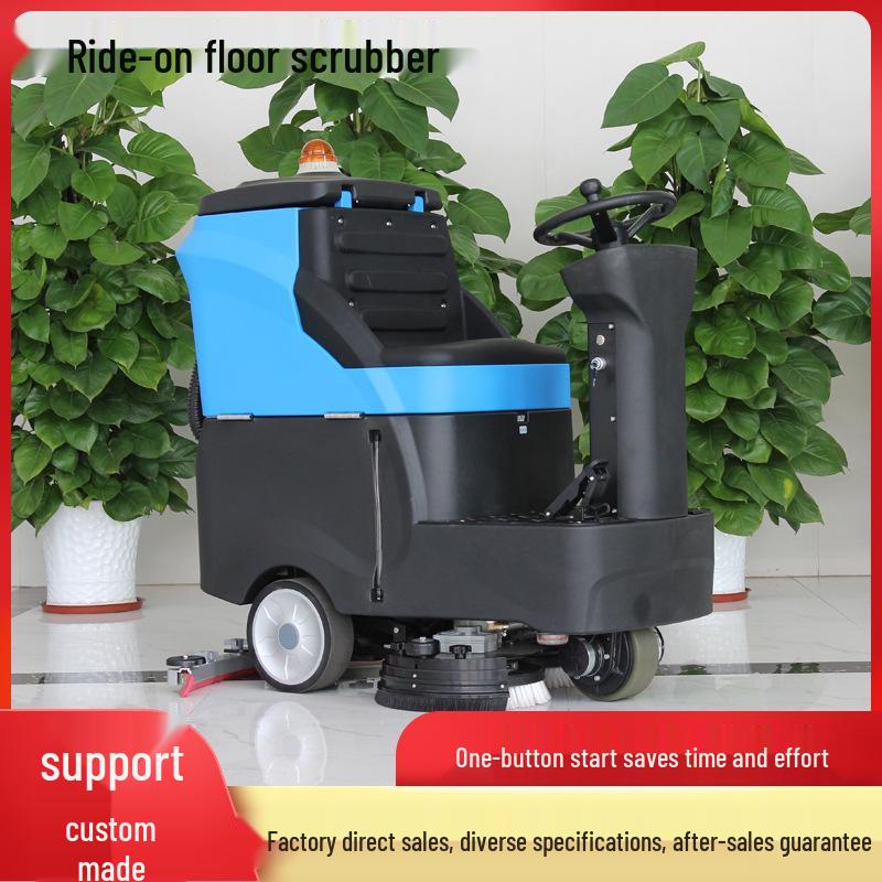 Electric Ride-On Floor Scrubber Vacuum for Hospitals and Malls
