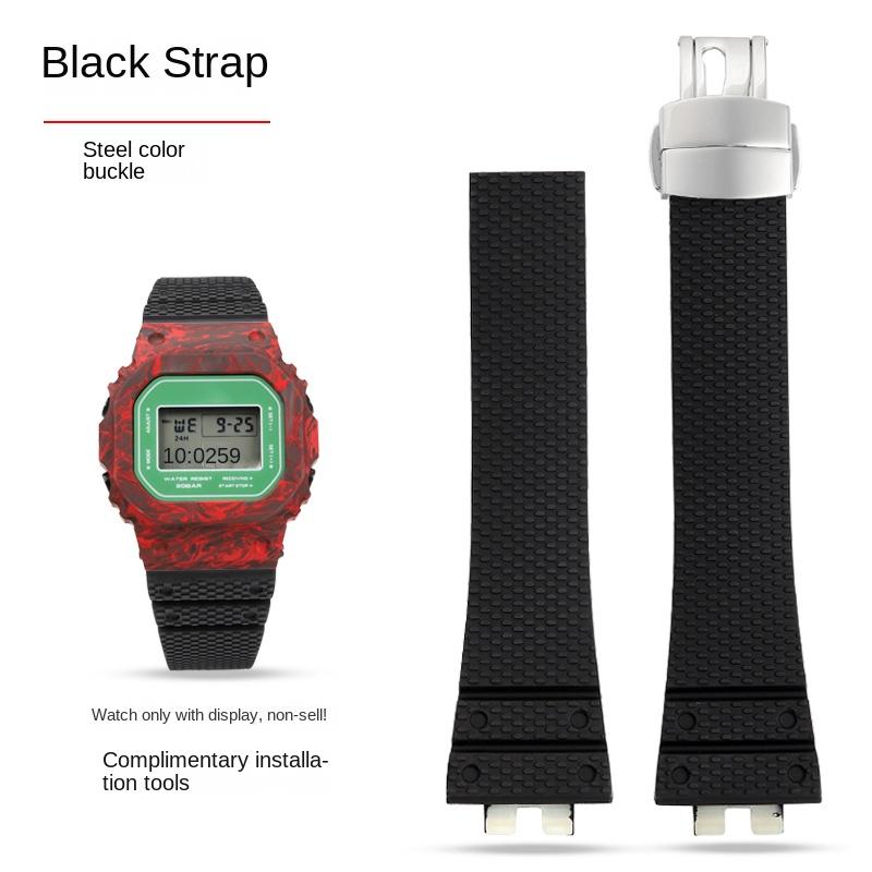 

GMW-B5000 Fluororubber wristband for Casio modified small square GM-B2100 fluororubber watch strap wristband men s bracelet GM-B2100