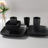 16pcs/Set Reusable Tableware Suit Square Dinner Plate Set Plastic Dinnerware Set  Restaurant