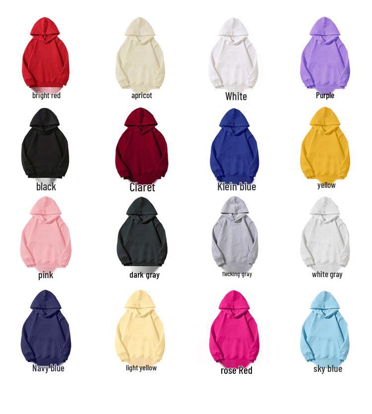 Kinder Kapuzenpullover Unifarben Rundhals - Sweatshirt aus gekämmter Baumwolle mit individuellem Logo