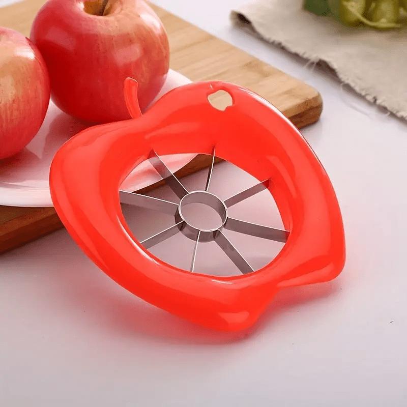 1pc Stainless Steel Apple Slicer - Manual, Square Blade, No Power Needed, Kitchen & Dining Tool, Available In Green and Red