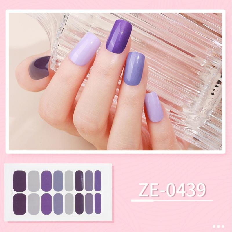 16 Strips Nail Polish Sticker Nail Stickers Set for UV Lamp Designer 3D Nails Polish Wraps Fashion Nail Art Sticker