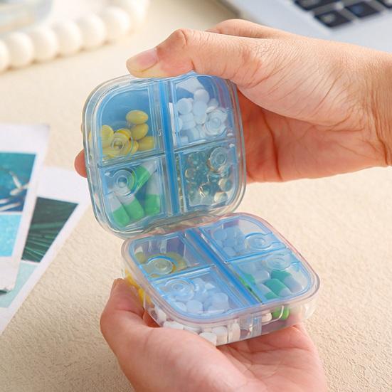 Yousheng Portable Pill Box, 8 Compartment Travel Pill Organizer, Sealing Waterproof Dustproof Medicine Case, for Daily Supplements And
