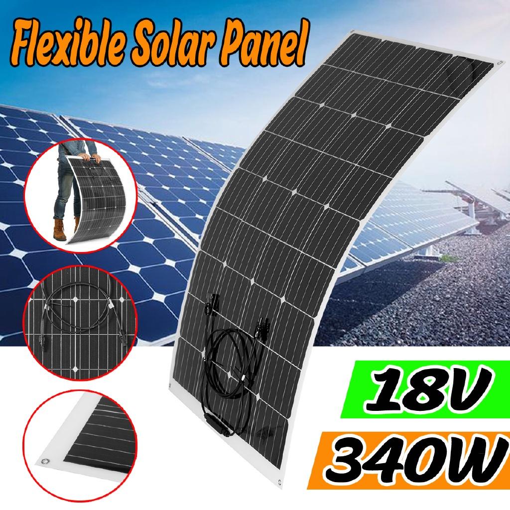340W Highly Flexible Monocrystalline Solar Panel Tile Mono Panel Waterproof Camping 18V
