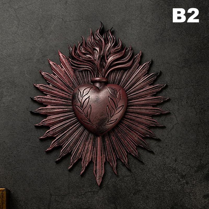 

Gothic Sacred Heart Wall Plaque Statue Resin Gothic Wall Art Catholic Wall Hanging For Church Religious Home Decor Gifts B2