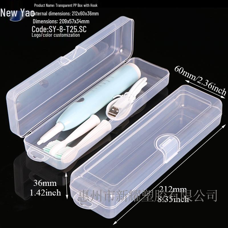 Transparent Travel Toothbrush Case with Drainage and Card Slot
