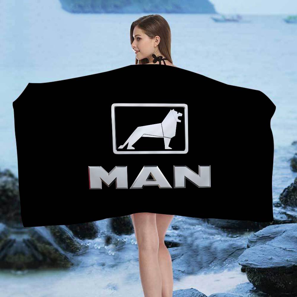 M-Man Truck Logo Microfiber Beach Towel Absorbent Quick Dry Soft Yoga Swimming Resort Mountain Climbing Towel