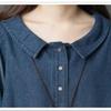 Oversized Trendy Loose Fit Plus Size Denim Shirt Dress Long Sleeve Round Neck Maxi Dress with Pockets Comfortable Casual Dress for Women