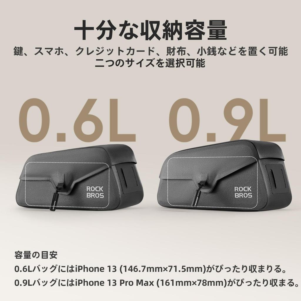 ROCKBROS Top Tube Bag for Bicycles and Road Easy To Magnetic and Organizes Small Items Bikes, Waterproof, Stable, Install, Slim, Closure, Compact,