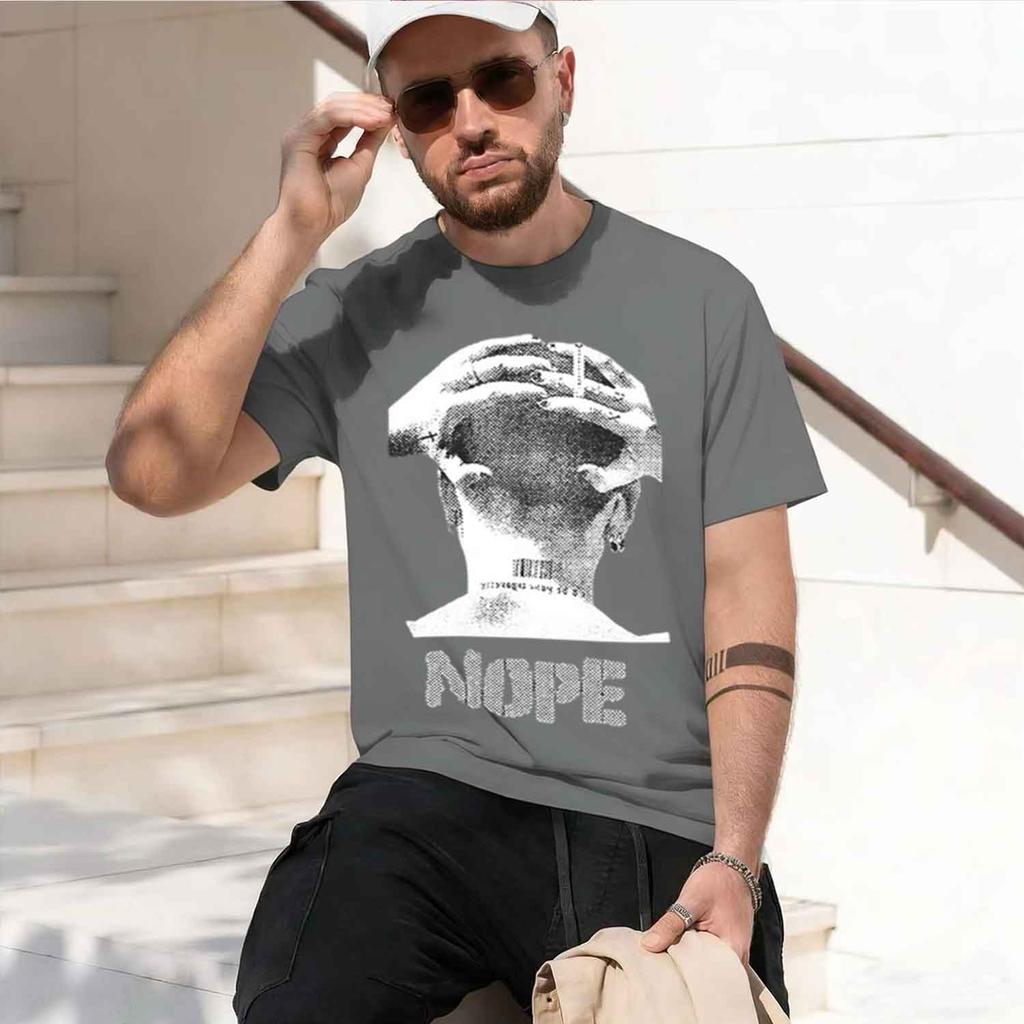 Coolmind U0089 Nope Exclusive Graphic Print Streetwear Unisex Tshirt Loose Big Size Unisex Tee Shirts 2026 New Model