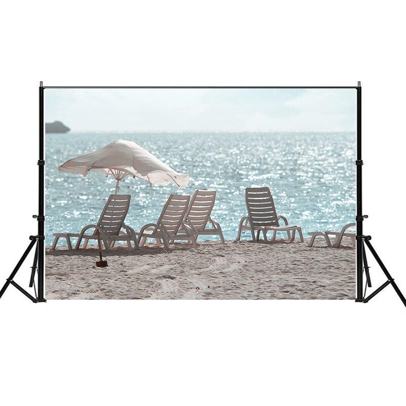 Sommer Meeresstrand Fotografie Hintergrund Tropischer Ozean Palme Sand Malerischer Hintergrund für Fotostudio Porträt Videoaufnahme Party Dekoration Requisiten