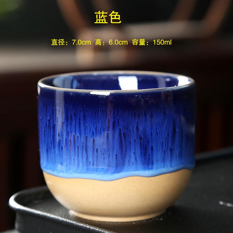 Kiln Change China Ceramic Tea Cup Pottery Jianzhan Drinkware  Temmoku Glaze Porcelain Kung Fu Cups Set for Water Latte Milk