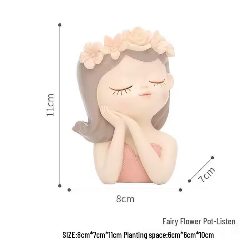Creative Fairy Girl Succulent Flower Pot Silicone Desk Ornament