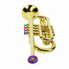 Gold Kid Trumpet Toy with 4 Colored Keys Interesting Educational Musical Children Trumpet Toy Plastic 4 Keys Trumpet Toy
