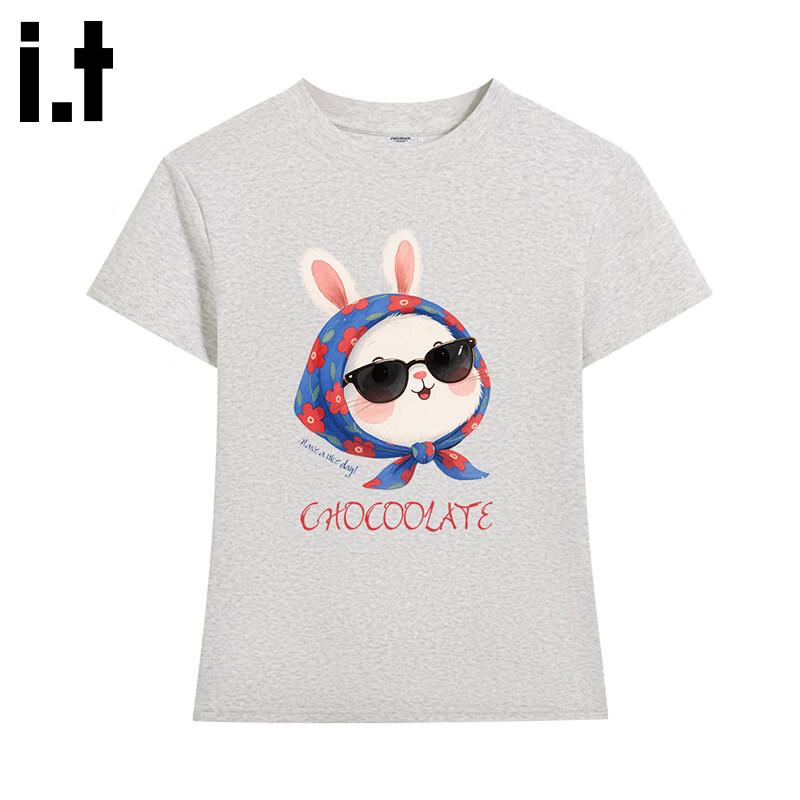 CHOCOOLATEit Cartoon Rabbit Print Slim-Fit T-Shirt