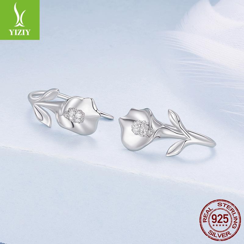 S925 Sterling Silver Calla Lily Ear Hook Women'S Pure Flower Multi-Wear Earrings Earrings