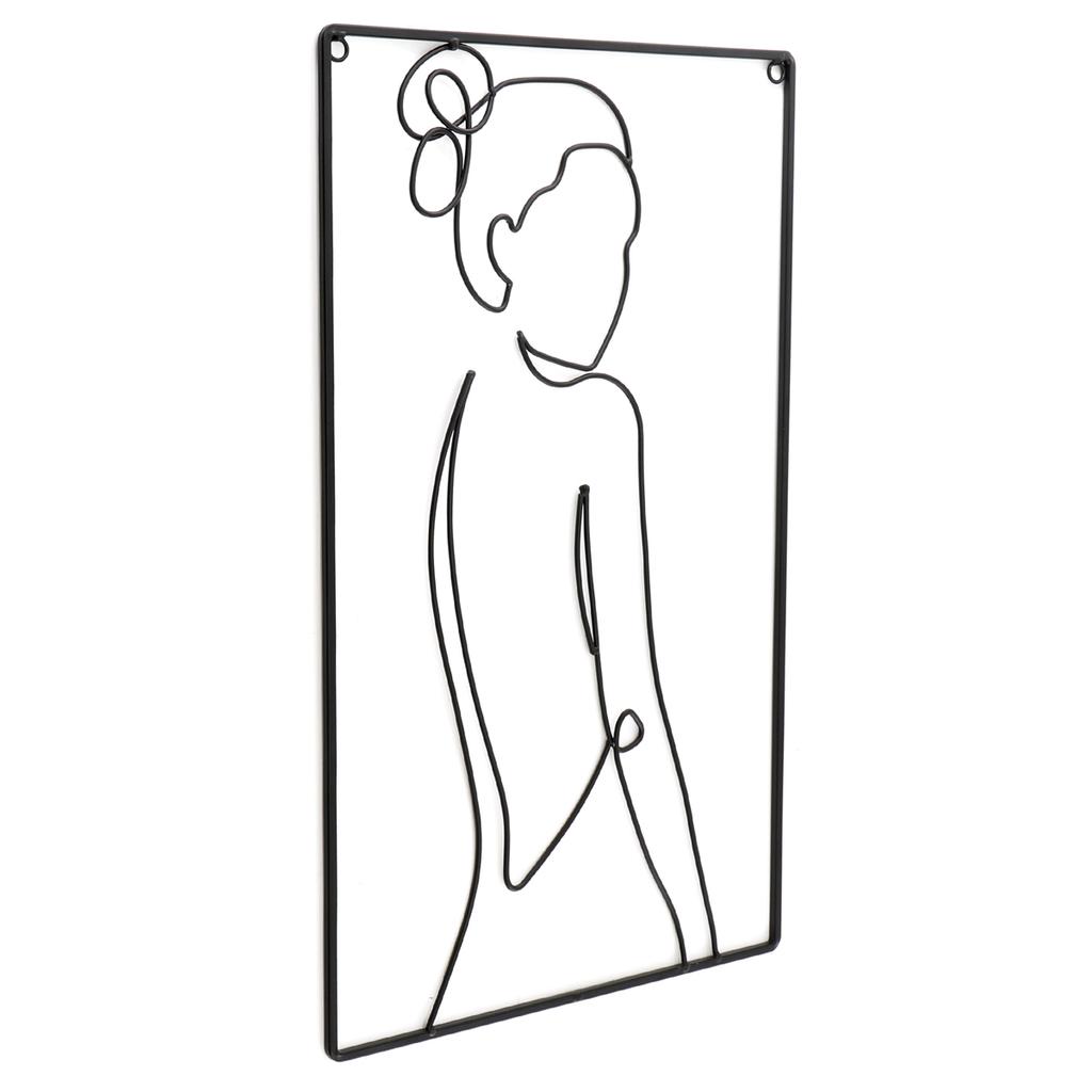 Les Trésors De Lily [A3701] - Décoration métal 'Arty' noir - 45x35 cm (silhouette femme)