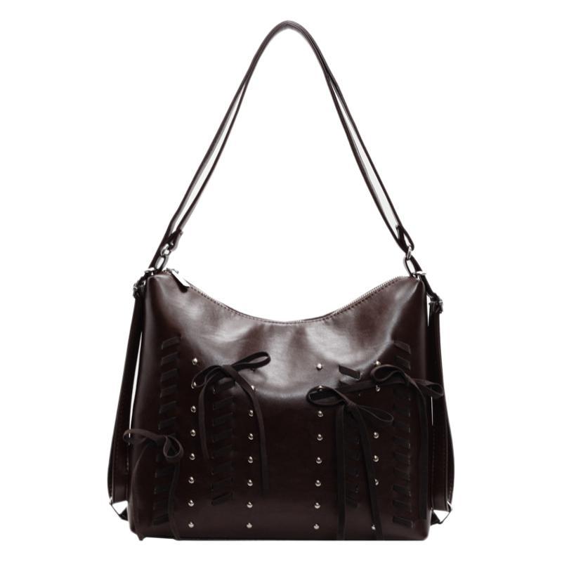 Retro Underarm Bag Women's Autumn and Winter 2025 New Trendy Korean Bow Tote Bag Large Capacity Shoulder Commuter Bag