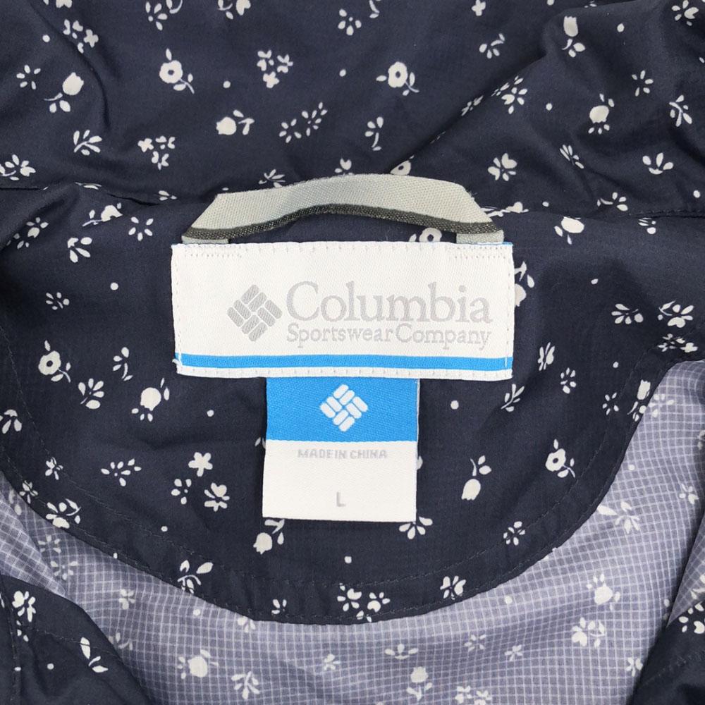 Columbia Floral Zip jacket L Navy Outdoor PL3992 Women Used