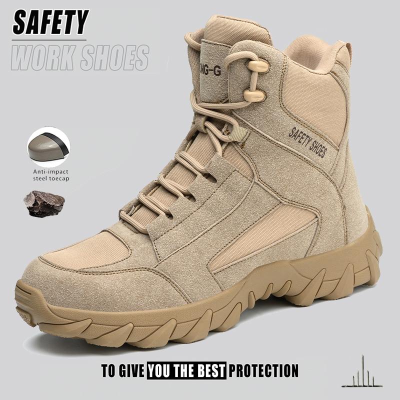 Safety Shoes Men Anti-smash Anti-puncture Work Shoes Fashion Men Sport Shoes Wear-resisting Indestructible Shoes for Manufacture