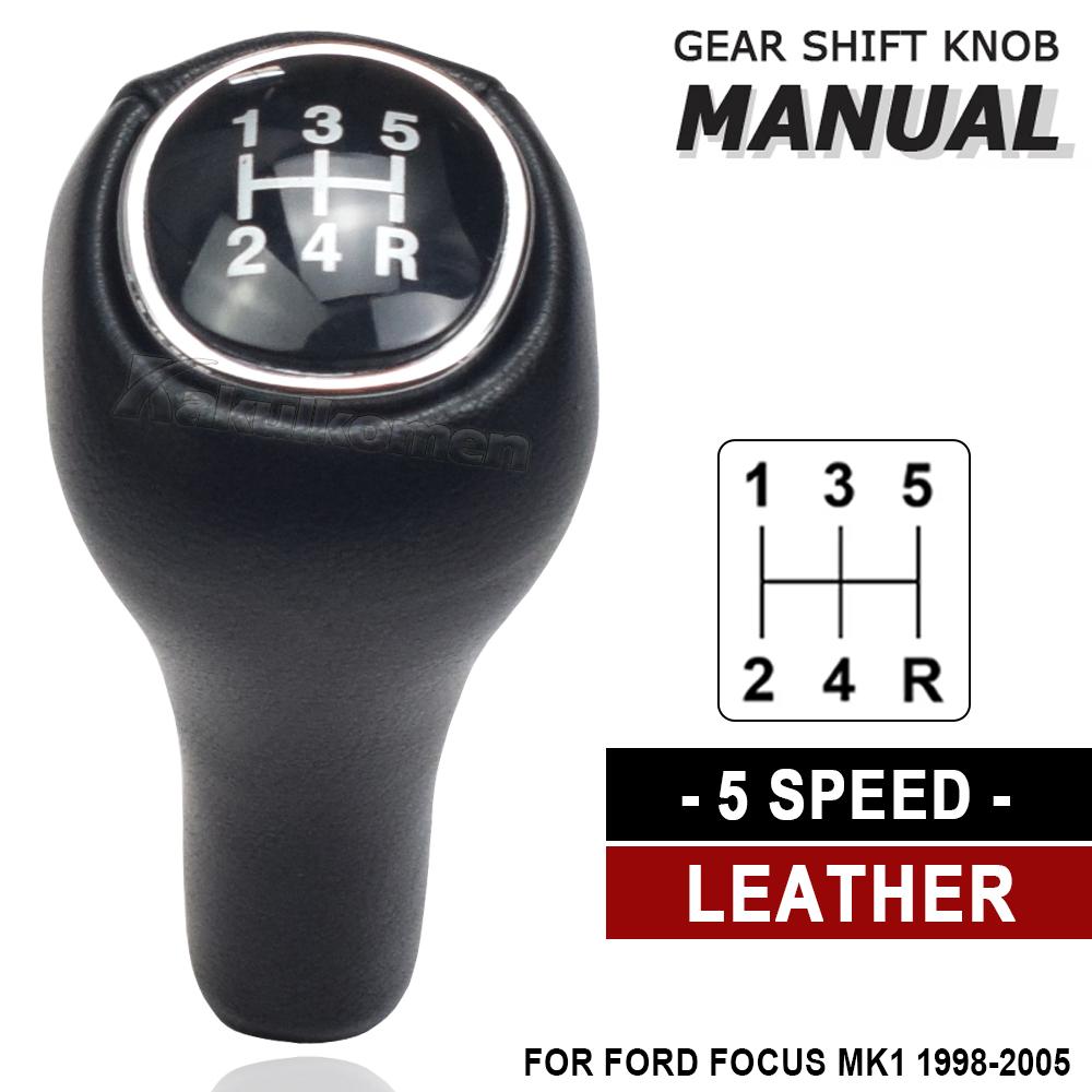 For Ford Focus MK1 1998-2005 5 Speed MT Car Gear Shift Knob Shifter Lever Stick Manual Gear Shifter Leather Pen POMO Spare Parts