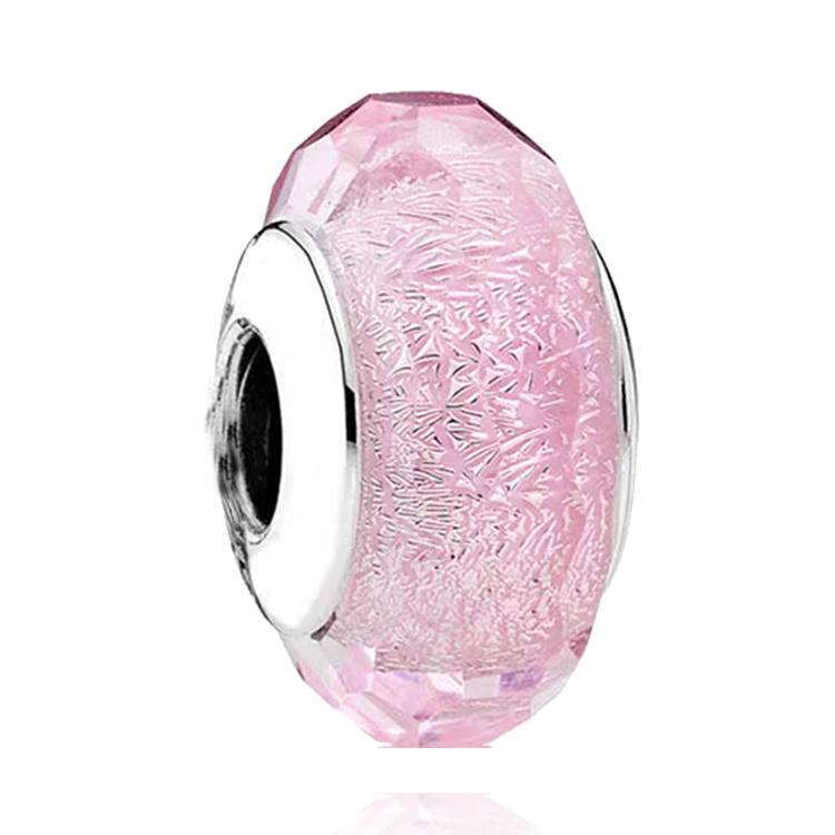 Colorful Murano Glass Original Copper Flower Leaf Cosmic Rainbow Charm Beads For Bracelet Diy Women Jewelry Gift