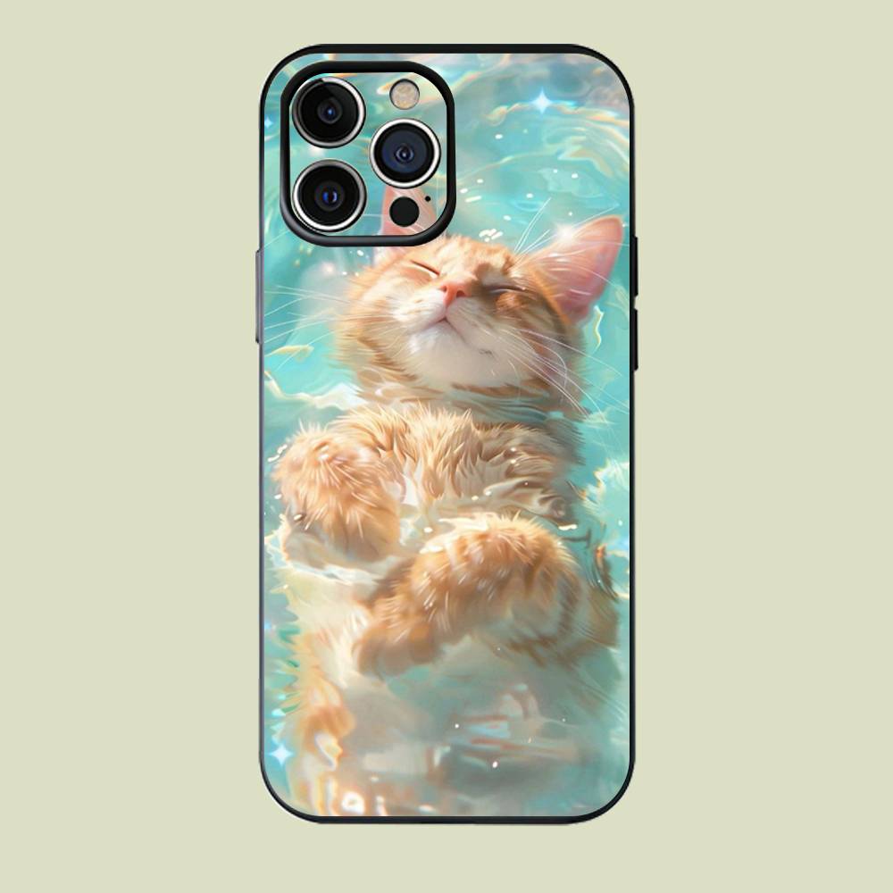 

Cute Funny Rainbow Cat Silicone Soft Phone Case For iPhone 17 16 15 14 13 12 Pro Max Cover iPhone17air
