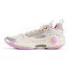 Li Ning Wow 10 Wades Path Simple Confortable Absorption des Chocs Enveloppement Rebond Chaussures de Basket-ball Basses Homme sneaker Blanc Rose ABAS083-36