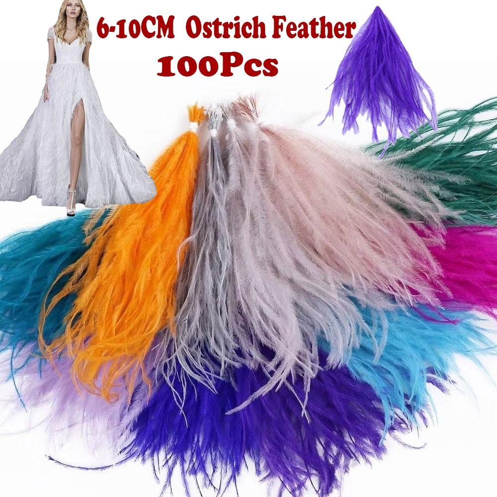 100Pcs Sewing Costuming Ostrich Feathers Loose Plumas Decorativas  for Home Wedding Party