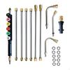 Pressure Washer Extension Rod Set Including Adjustable Interchangeable Spray Nozzle Metal