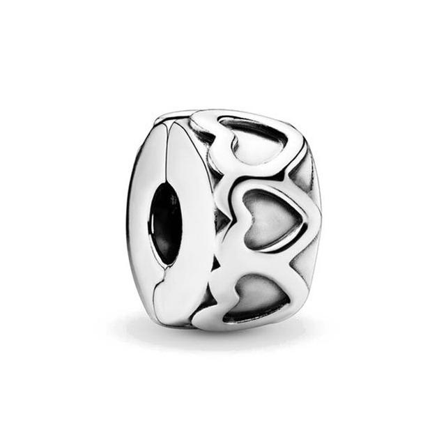 Steaua rotundă Flori Love Clip Mărgele de poziționare Cataramă Pandantiv Fit Original Fashion Dangle Jewelry 925 Femei Fine Charm