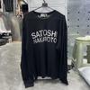 Men Women Classic Letters Logo Satoshi Nakamoto Long Sleeve T Shirt Comfortable Waffle Fabric Top Quality Black T-Shirt With Tag